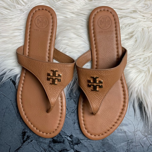 Tory Burch Shoes - Tory Burch Laura Flat Thong Slip-on size 7.5 Tan